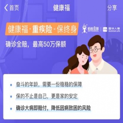 好人生科技与国华人寿通力合作，产品上线支付宝